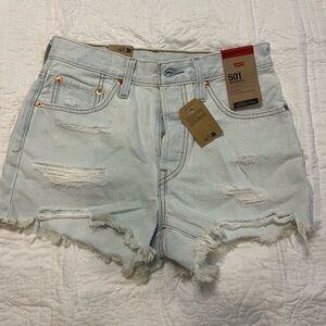 Levi's Light Blue Women's 501 Shorts